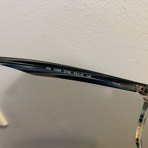 Ray-Ban Translucent Blue-Gray Rectangular Glasses - Picture 5 of 5